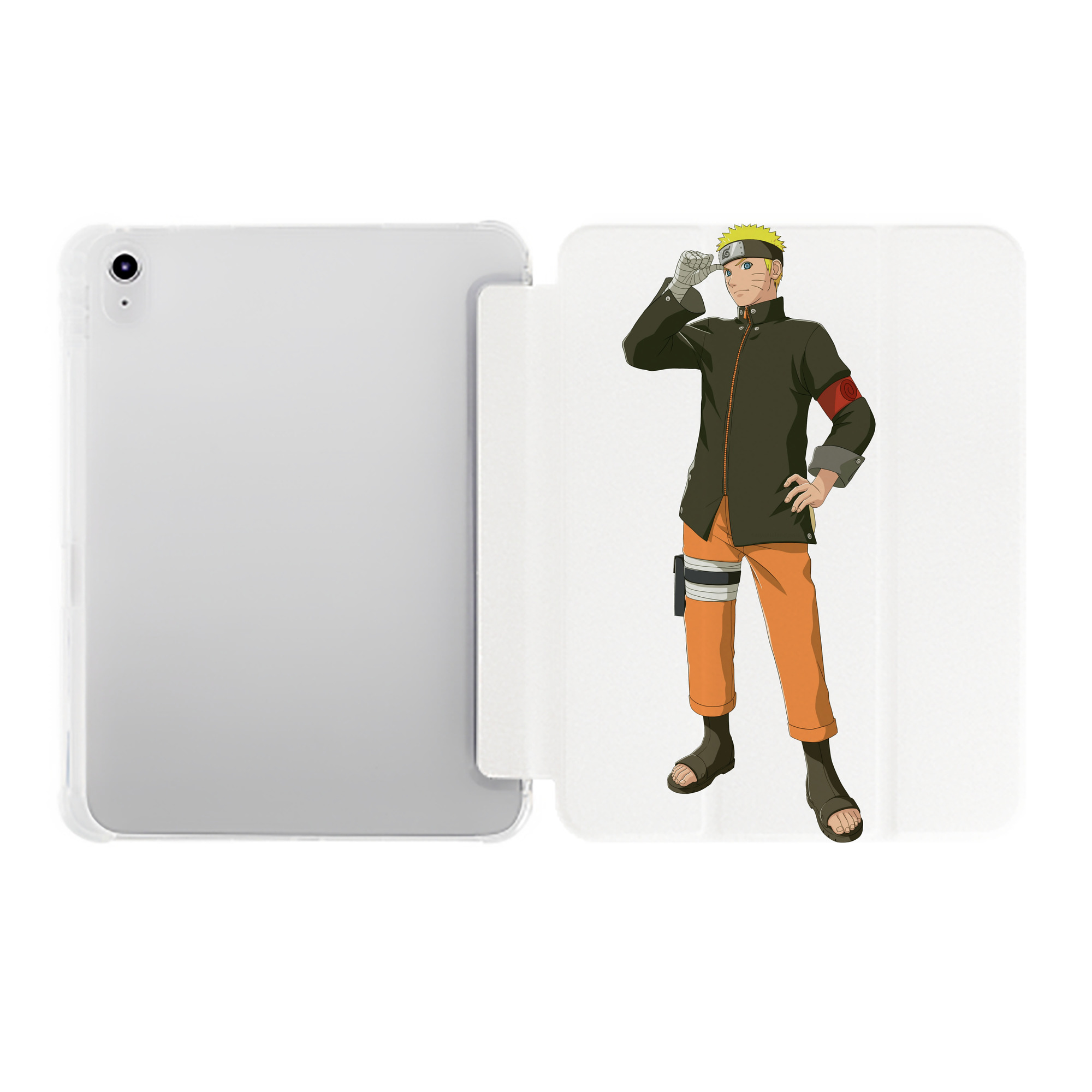 （画像用） NARUTO -ナルト- うずまき ナルト Uzumaki Naruto IPad ケース ペン収納付き 三つ折りスタンド PUレザー×シリコン 対応機種9.5/10.5/10.9インチ